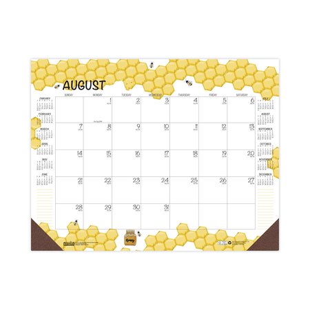 HOUSE OF DOOLITTLE Recycled Honeycomb Desk Pad Calendar, 22x17, White/Multicolor Sheets, 12-Month (Aug to July): 2023 1565